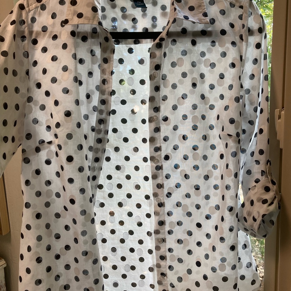 $5 SALE!🔥 Karen Scott polka dot Button Down Blouse - Picture 6 of 6